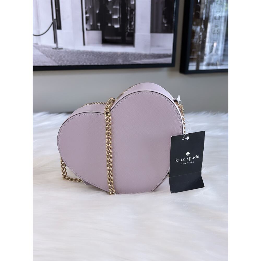 kate spade Heart Mini Crossbody in  Lilac with Pearl Studs - Picture 2 of 6